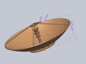  Réflecteur d'antenne VSAT 0,6m, 0,9m, 1,288m (aluminium & fibre de carbone) 